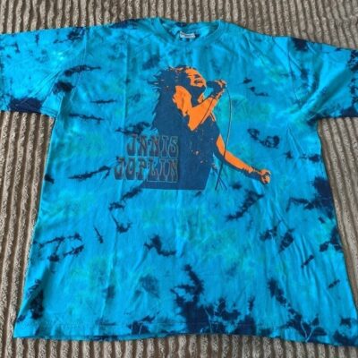 Janis Joplin psychedelic blue 90s vintage 2XXL shirt cotton pre shrunk USA made