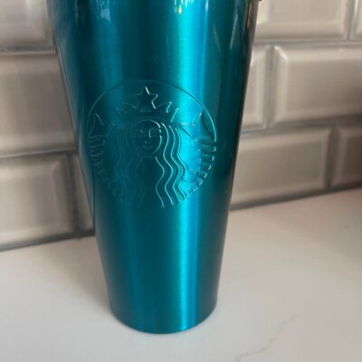 Starbucks 2014 Turquoise blue stainless tumbler rare