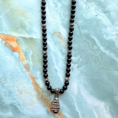 Vintage black onyx 925 necklace