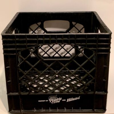 Farmer Owned Prairie Farms And Hiland Dairy Black Plastic Milk Crate 13”