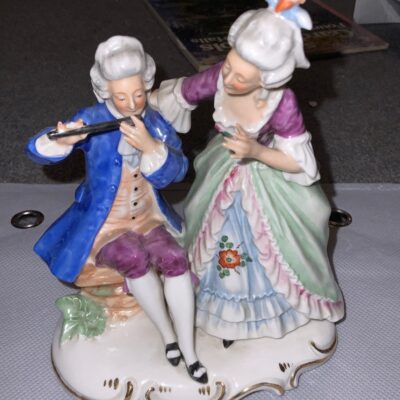 Vintage German Porcelain Musical Couple Figurine