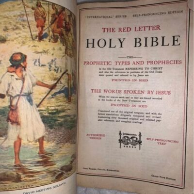 Antique Holy Bible, 1905 leather cover, family genealogy Bible