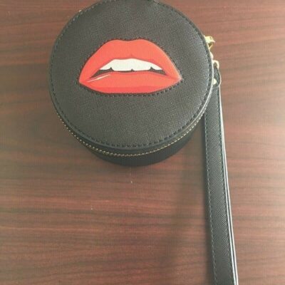 A-ZA A-ZA Black Zipper Bag Pouch w/Strap