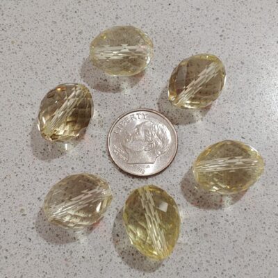 Lot Faceted Oval Lemon Topaz Beads LOT 1