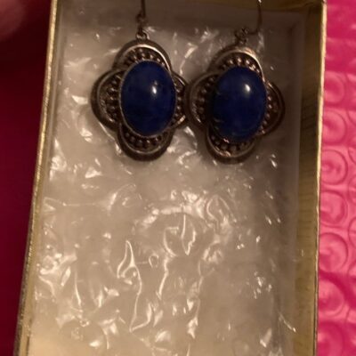 NATIVE/VINTAGE – Ornate Large Lapis Lazuli Ornate Earrings