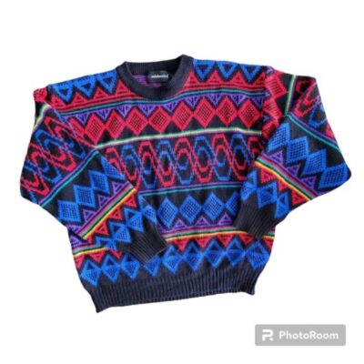 90s Vintage colorful men’s sweater medium