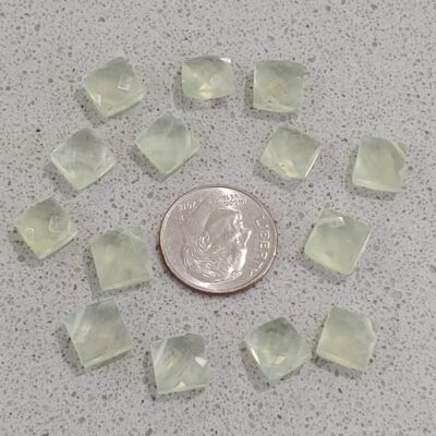 Lot Square Prehnite Faceted Beads LOT 2