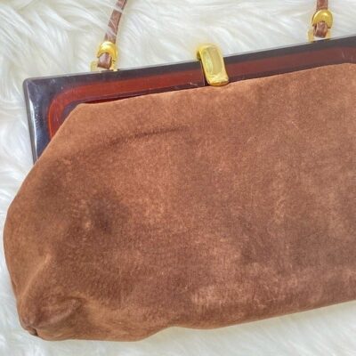 VINTAGE Italy Tortoise Shell Leather bag Purse