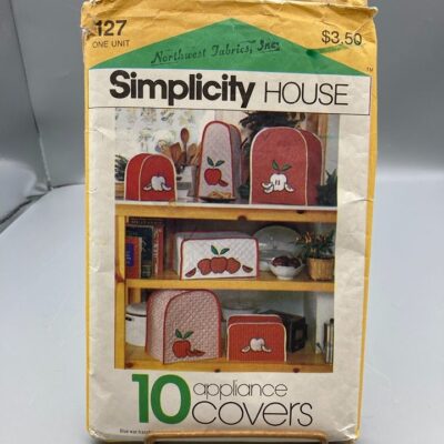 Vintage Sewing PATTERN Simplicity House 127, 10 Basic 1983 Appliance Covers