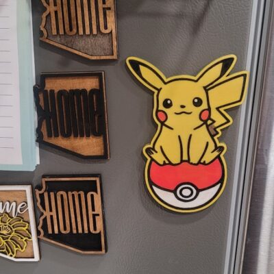 Custom made Pikachu wood magnet