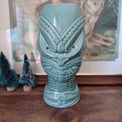 Vtg Hawaiian Tiki Mug Headhunter Warrior Maori Dynasty 6.5″