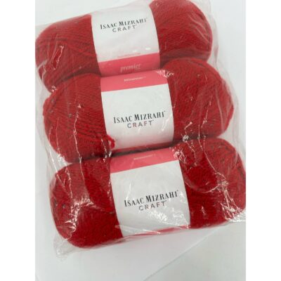 Isaac Mizrahi Carnegie Hill Craft Yarn Imperial Red Silver Metallic 3 Skeins Lot