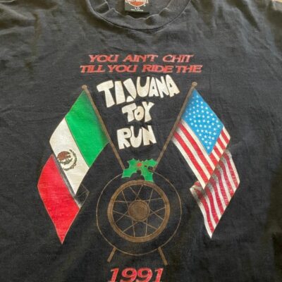 Vintage 80s 90s Original 1991 Harley Davidson Tijuana Toy Run Shirt Motorcycle