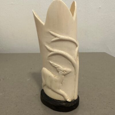 Carved Bovine Bone Vase