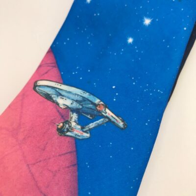 Awesome vintage sci-fi Star Trek Ralph Marlin Art Tie Space Enterprise Ship