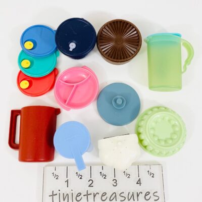 Tupperware mini magnet set of 10 lid VNS bowl pitcher jello forget Tinietreasure