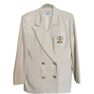 Vintage CHRISTIAN DIOR RARE Logo Monogram Blazer Size 8P