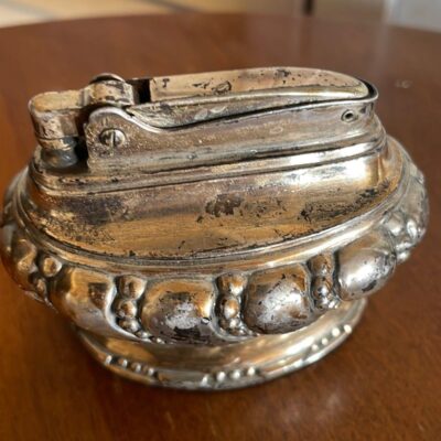 Ronson Crown Table Top Lighter – Silver Plate – Art Deco – Vintage