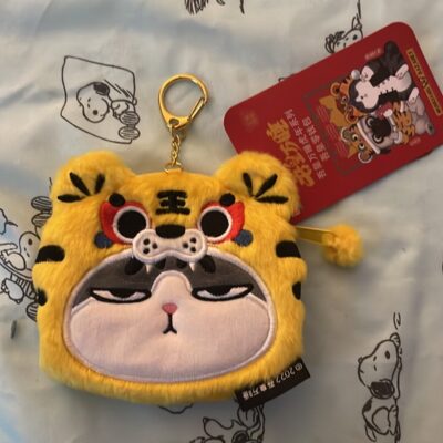 Sleepy Cat pouch Keychain