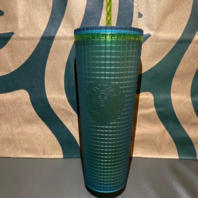 Starbucks Tumbler Tinted Teal Grid – Venti 24oz