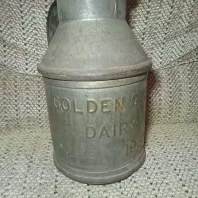 Old Vintage Metal Milk Jug From 1933