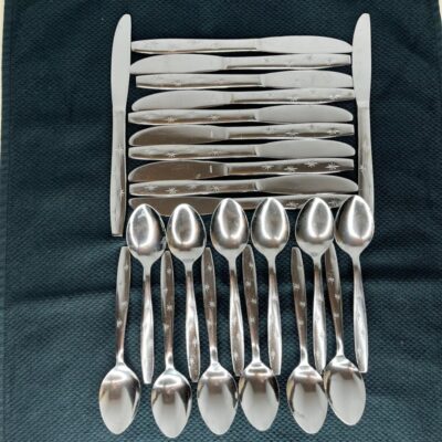 Flatware Lot Stardust Japan 12 Teaspoons 12 Knives