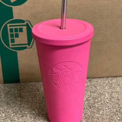 Starbucks 2014 16 oz stainless pink Tumbler