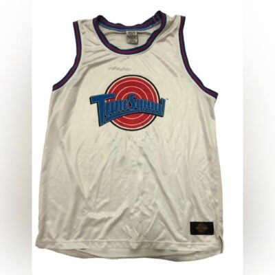 VTG Space Jam Warner Bros. Tune Squad White Mesh Jersey XL Back 0 Basketball