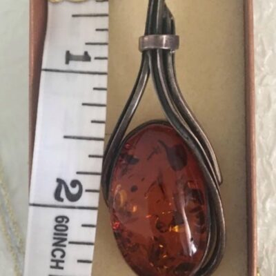 amber silver pendant Baltic