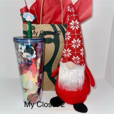 Starbucks New Holiday 2023 Flower Topper Tumbler Set