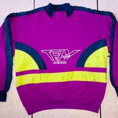 Vintage 90s Y2K ADIDAS Pullover NEON bright streetwear Sweatshirt sneakers skate