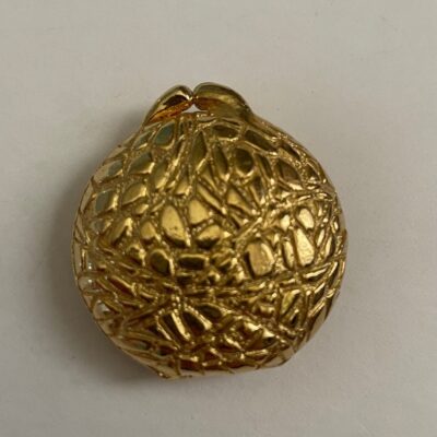 Vintage Houbigant Cobbled Gold Tone Perfume Compact