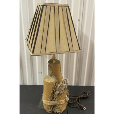 Vintage Duck Table Lamp Ocean Seashore Birds Nautical Theme Wood Base Pilings