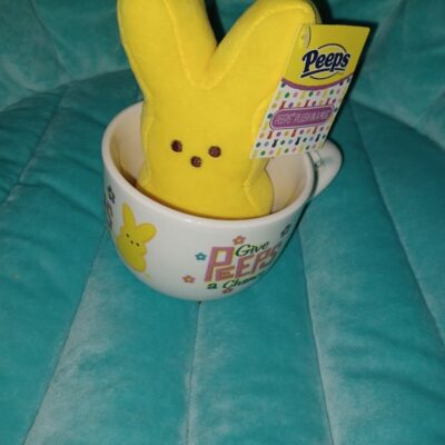 PEEPS Yellow Plush Bunny in a Ceramic Coffee Mug!