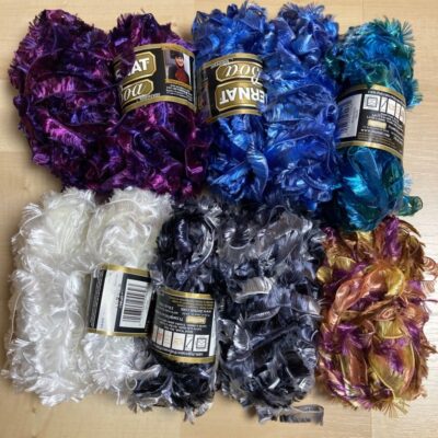 Lot of 10 Bernat Boa Yarn various colors