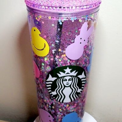 Starbucks 24oz Peeps snow globe tumbler