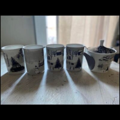 Black and White Christmas Mugs