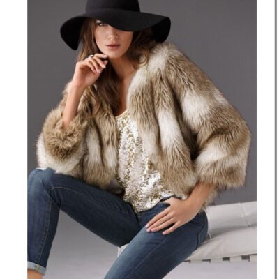 Boston Proper Fur Coat size XS