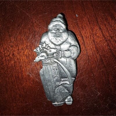 Santa Golfing Pewter Pendant