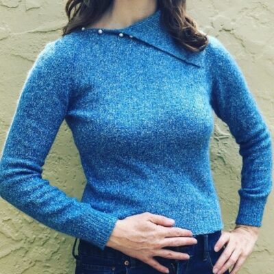 Vintage blue silk blend sweater