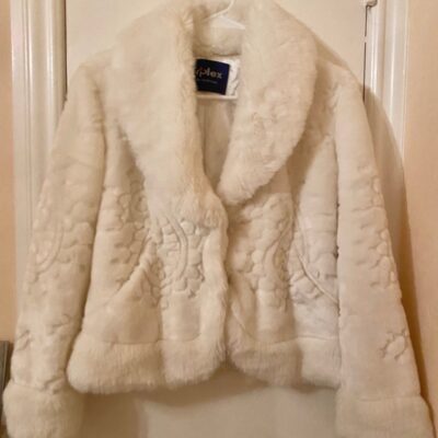 Triplex White Faux Fur Jacket Small Size