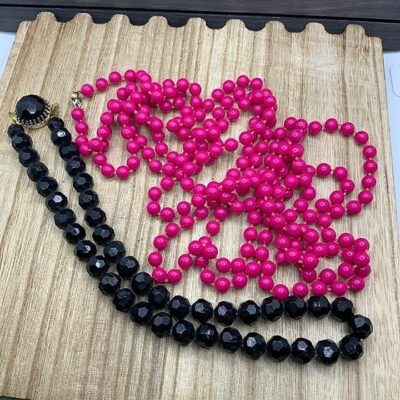 Vintage Hong Kong Beaded Necklace Bundle (2)