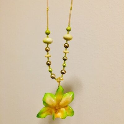 Art Orchid Flower Necklace