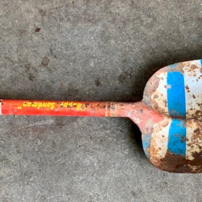 Vintage Ohio Art Metals HAPPY SANDMAN Painted Metal Toy Sand Shovel