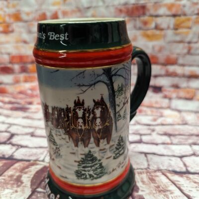 Vintage Holiday Budweiser Beer Stein 1991