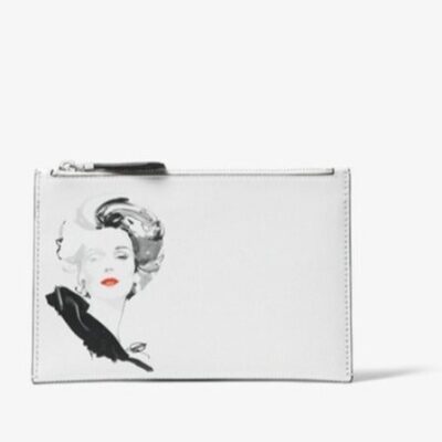 MK Marilyn Monroe Print Leather Pouch