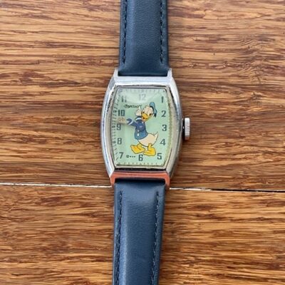 Rare 1947 WORKING Ingersoll/US Time Donald Duck wristwatch