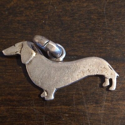 Vintage sterling silver dachshund pendant