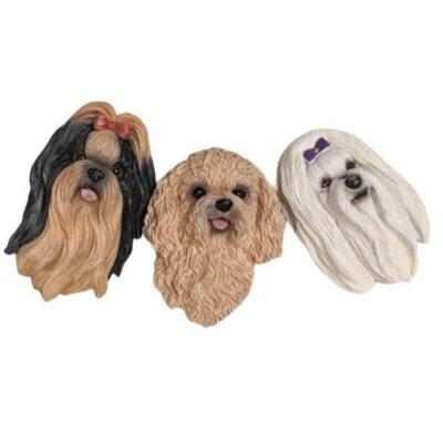 Dog Head Refrigerator Magnets 3D Shih Tzu Maltese Bichon Frise Molded Fridge Lot