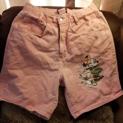 80s Pink Denim Minnie Mouse Shorts